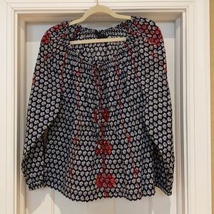 J. Crew blue flowy top. Size 10